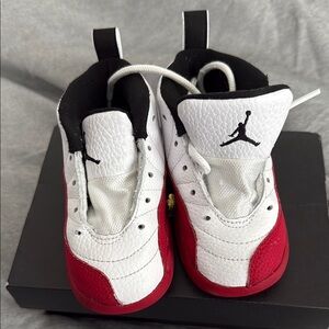 Jordan Red and White Sneakers Classic Design